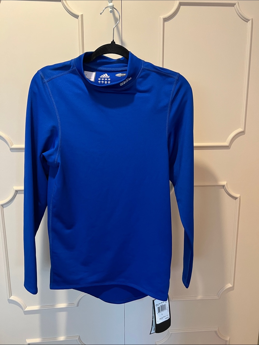adidas men’s Long-Sleeve clima-warm Athletic Top in Royal Blue